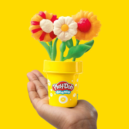 Play-Doh-Blumenspielzeug „Sonnenblumen und Gänseblümchen“ mit Blumenduft, Modelliermasse für Kinder, Kunst- und Bastelset für Kinder ab 3 Jahren