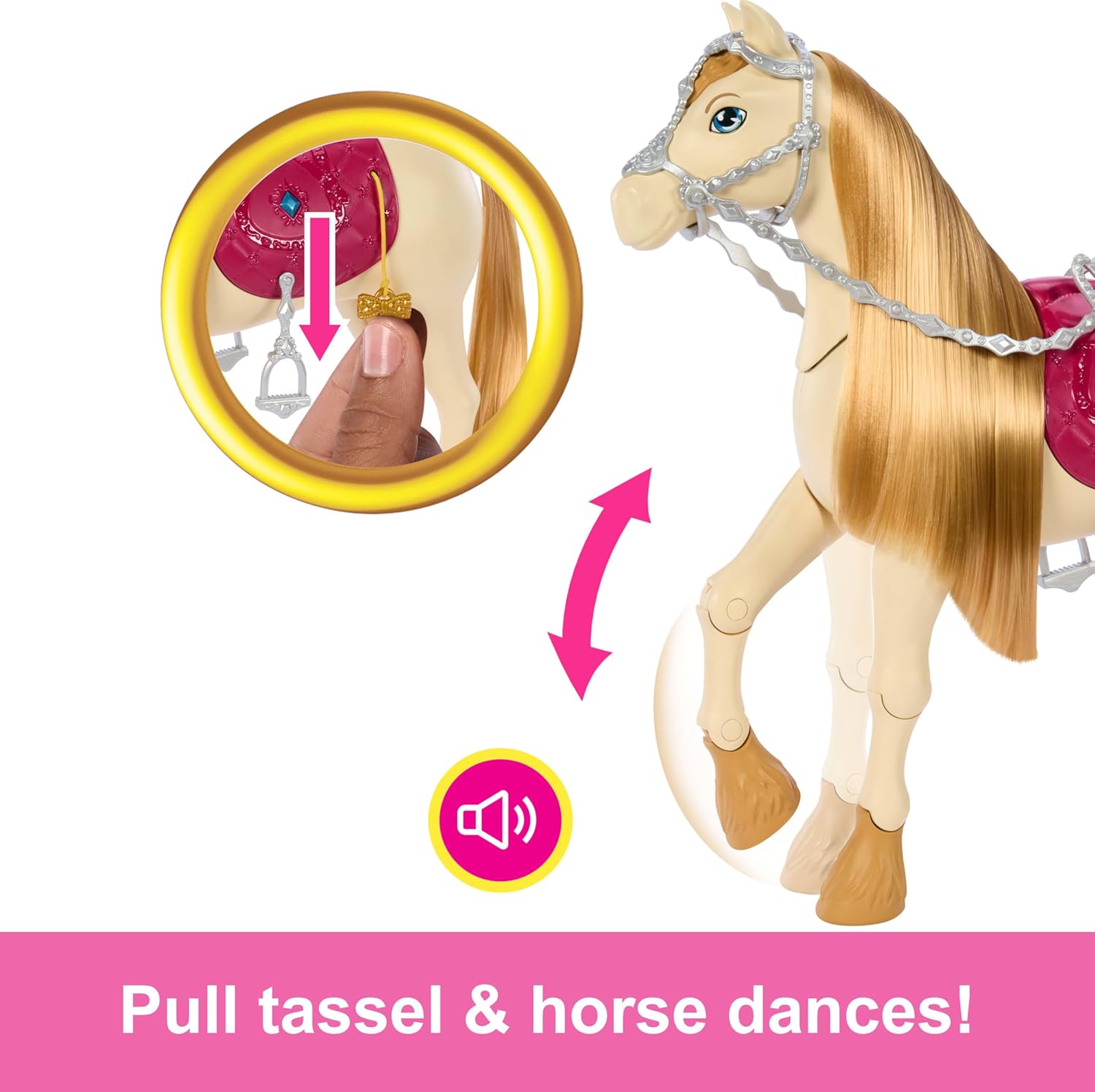 Interaktives Barbie-Pferd mit Geräuschen und Musik, inspiriert von Barbie Mysteries The Great Horse Chase, ab 3 Jahren