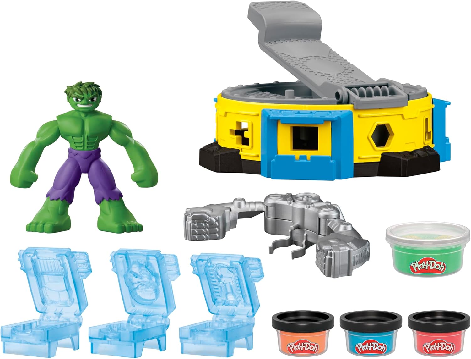 Play-Doh Marvel Hulk Smash & Squish Playset Supereroe Action Figure e Strumenti Smash per bambini dai 4 anni in su