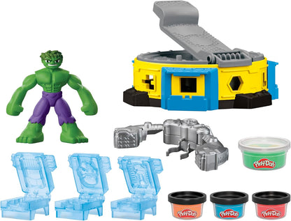 Play-Doh Marvel Hulk Smash & Squish Playset Supereroe Action Figure e Strumenti Smash per bambini dai 4 anni in su