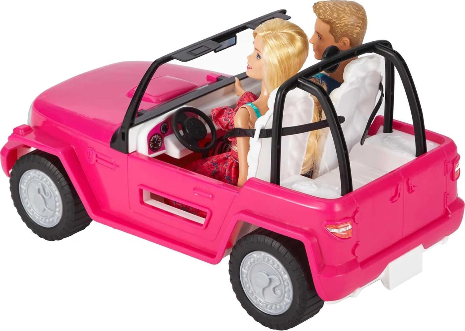 Barbie Beach Cruiser-Auto mit Barbie- und Ken-Puppen, 2-Sitzer-Cabriolet, ab 3 Jahren