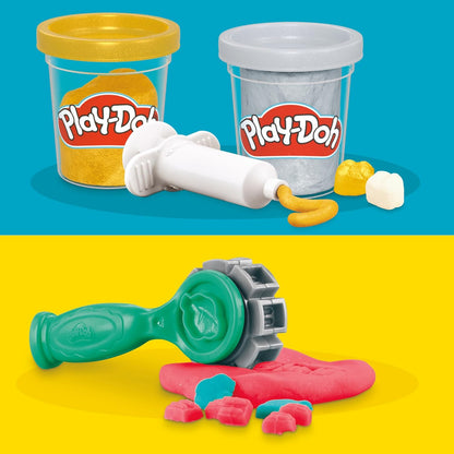 Play-Doh Drill ’n Fill Zahnarztspielzeug-Kinderspielset mit 10 Werkzeugen und 8 Dosen ab 3 Jahren