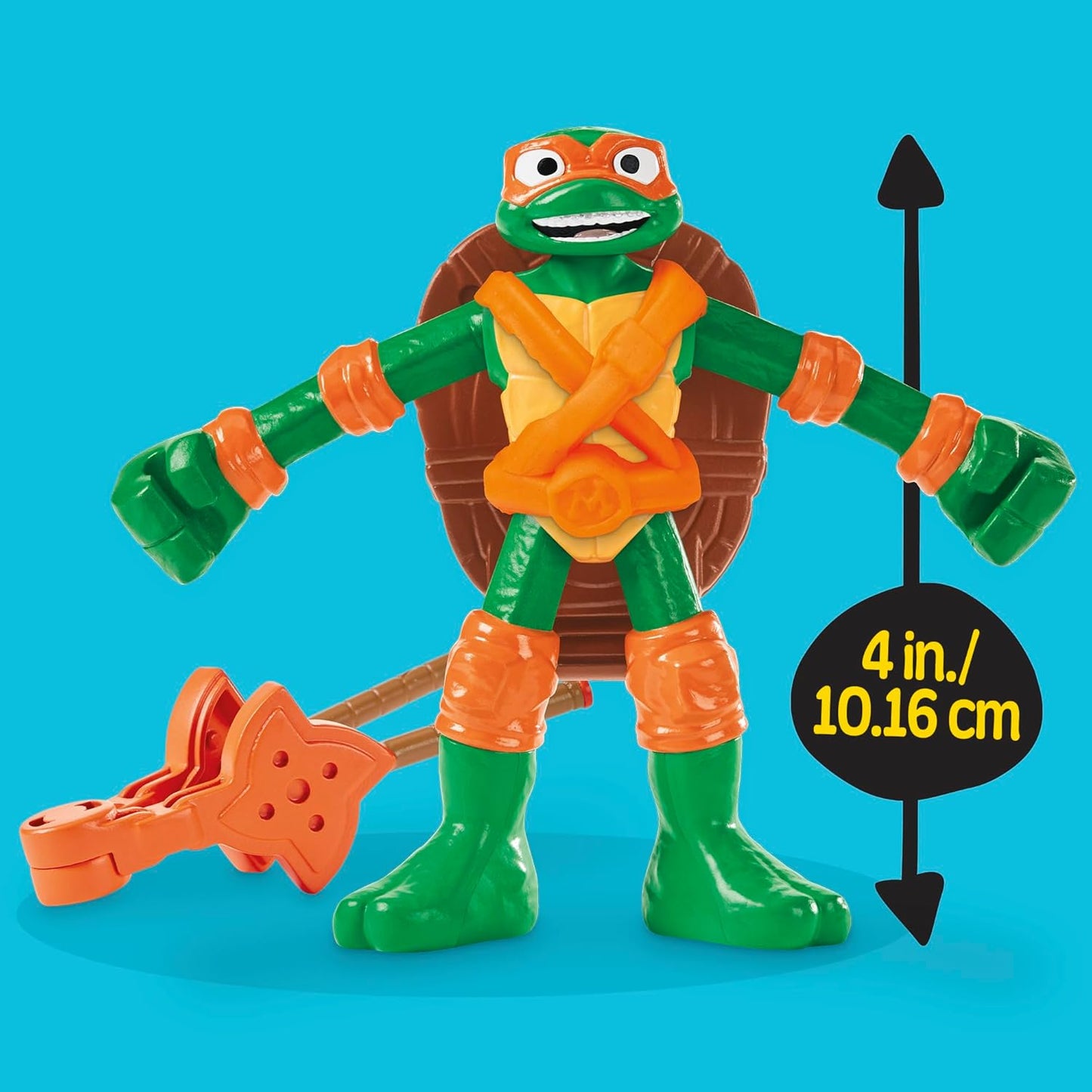 Play-Doh Teenage Mutant Ninja Turtles Slice & Blast Pizza-Spielset Bendy Michelangelo-Figur und Pizza-Blaster-Spielzeug für Kinder ab 4 Jahren