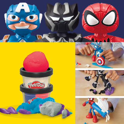 Play-Doh Marvel Hero Adventure Playset Capitan America, Pantera Nera e Spider-Man per bambini dai 4 anni in su