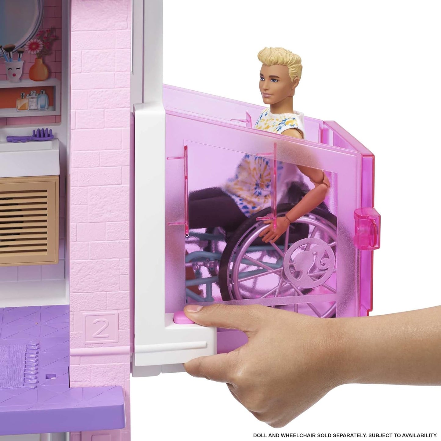 Barbie – DreamHouse XL – Puppenhaus mit über 75 Zubehörteilen und rollstuhlgerechtem Aufzug