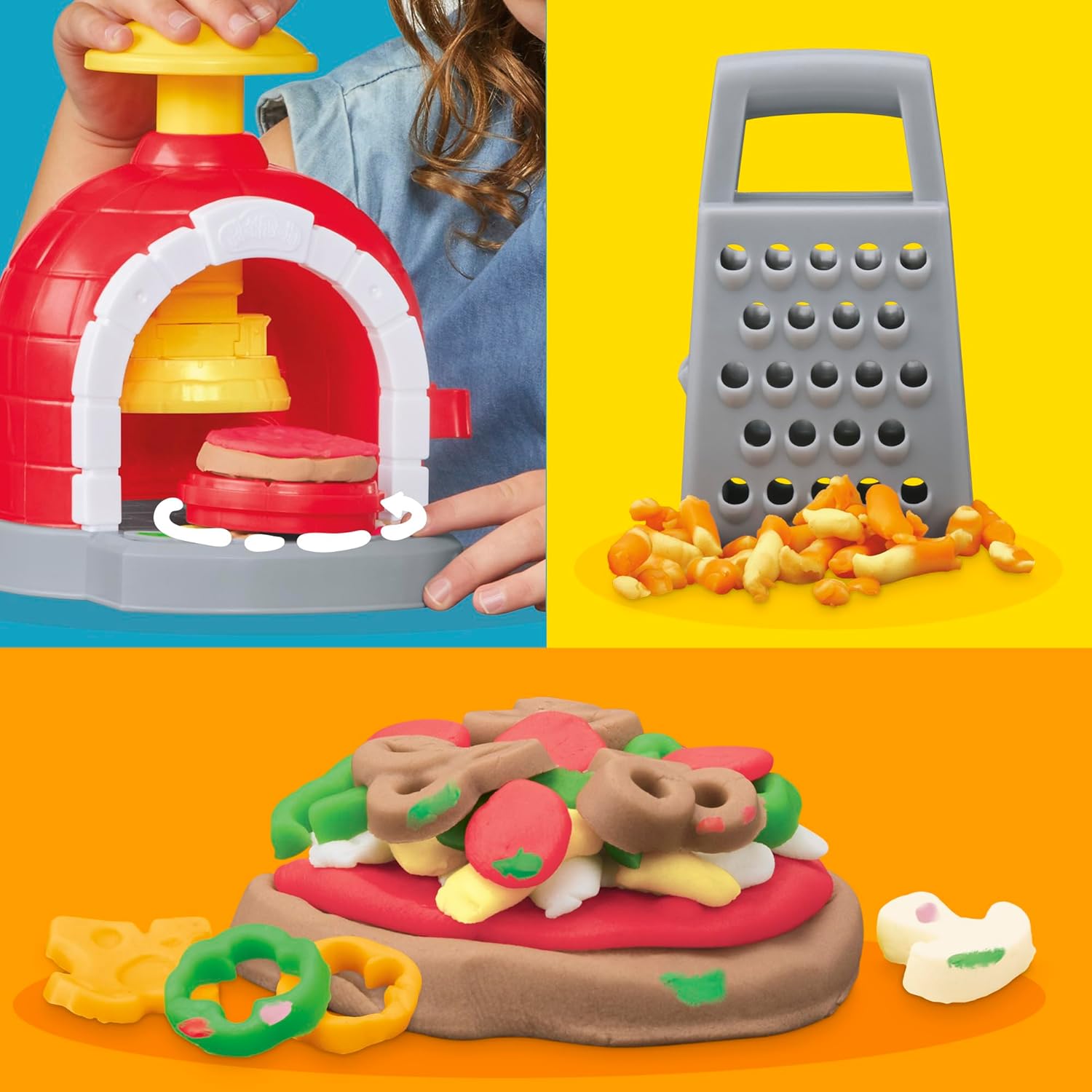 Play-Doh Kitchen Creations Pizzaofen-Spielset Rollenspiel Pizzabäcker Kinder-Kunst- und Bastelspielzeug für Kinder ab 3 Jahren