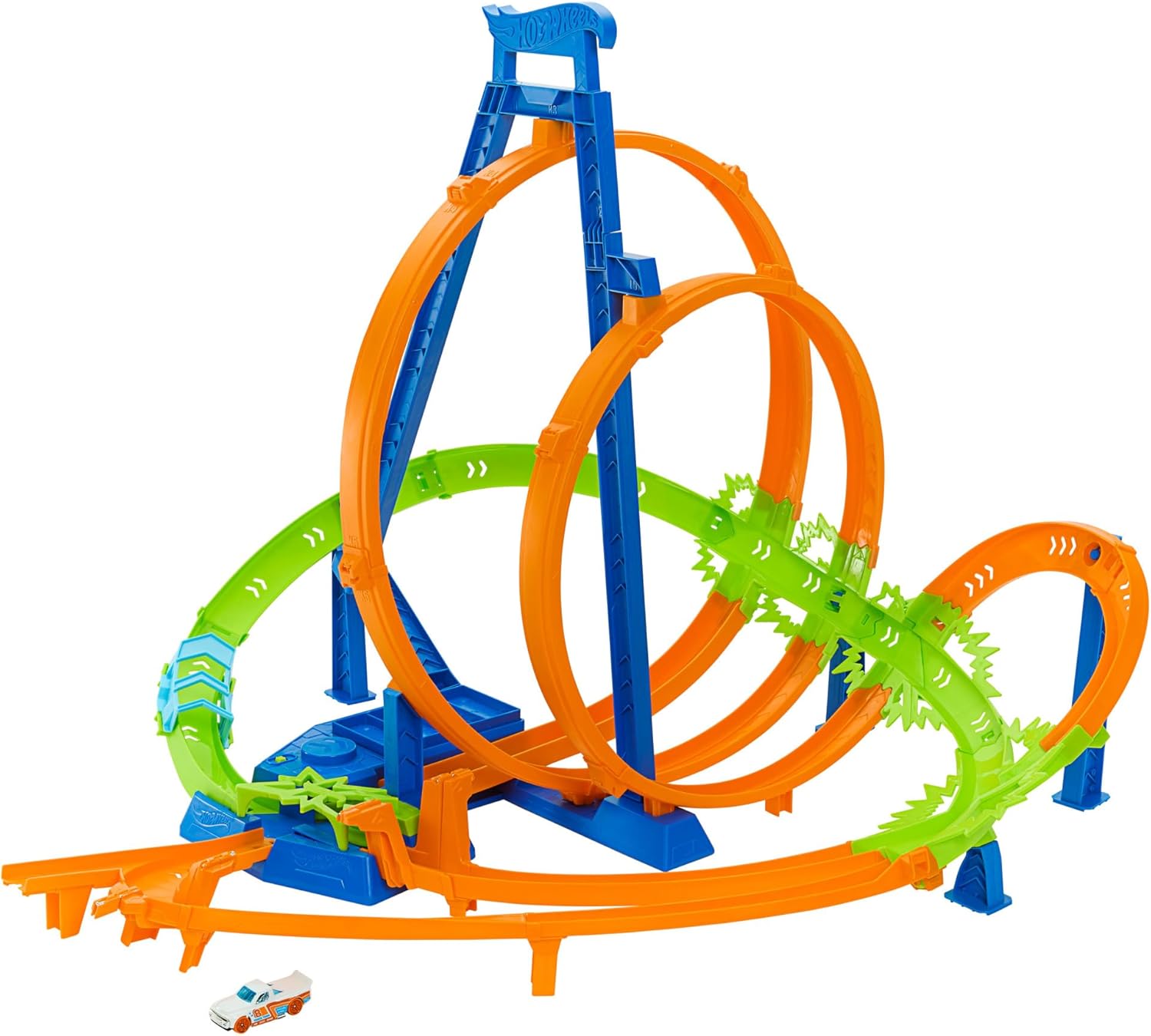 Hot Wheels Action Epic Crash Race Track Set avec accélérateur motorisé et voiture