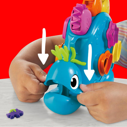 Play-Doh Formen und Farben Dino-Starter-Set, sensorisches Dinosaurier-Spielset für Kinder ab 2 Jahren, 11 Zubehörteile und 6 Farben