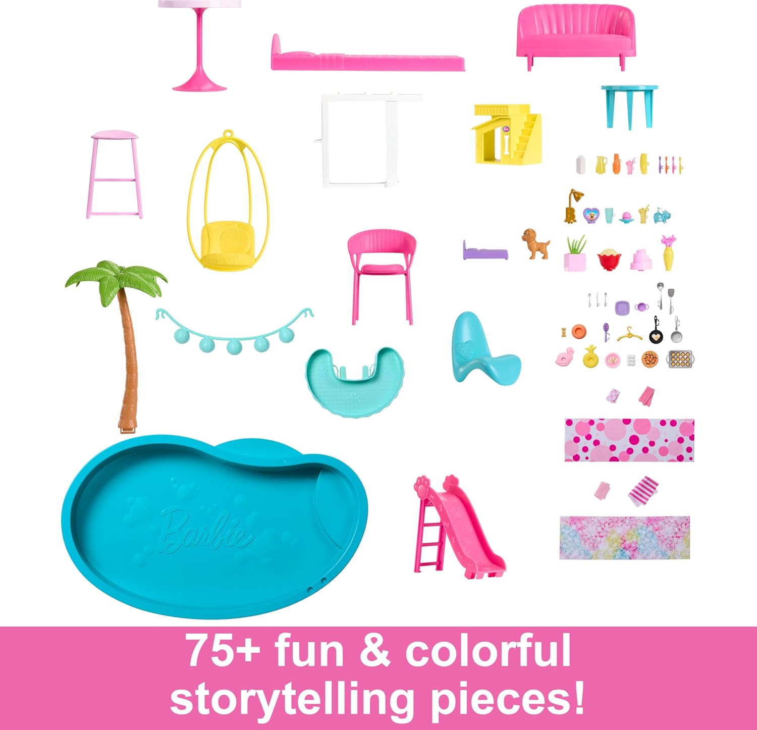 Barbie - Dream House XL - Maison de poupée Pool Party avec plus de 75 accessoires