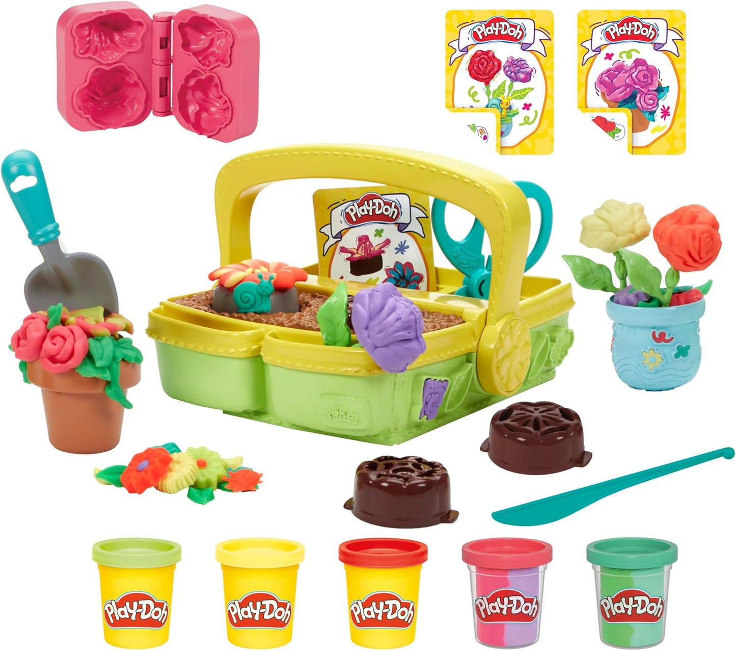 Play-Doh Blooming Flower Garden Spielset, von der Natur inspiriertes Kunst- und Bastelspielzeug für Kinder ab 3 Jahren