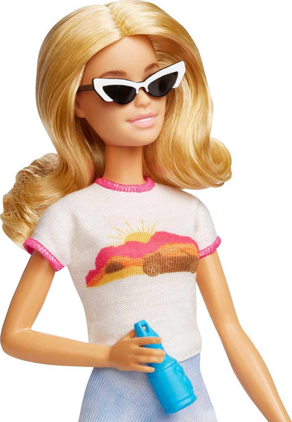 Poupée Barbie et accessoires, ensemble de voyage avec chiot et plus de 10 pièces