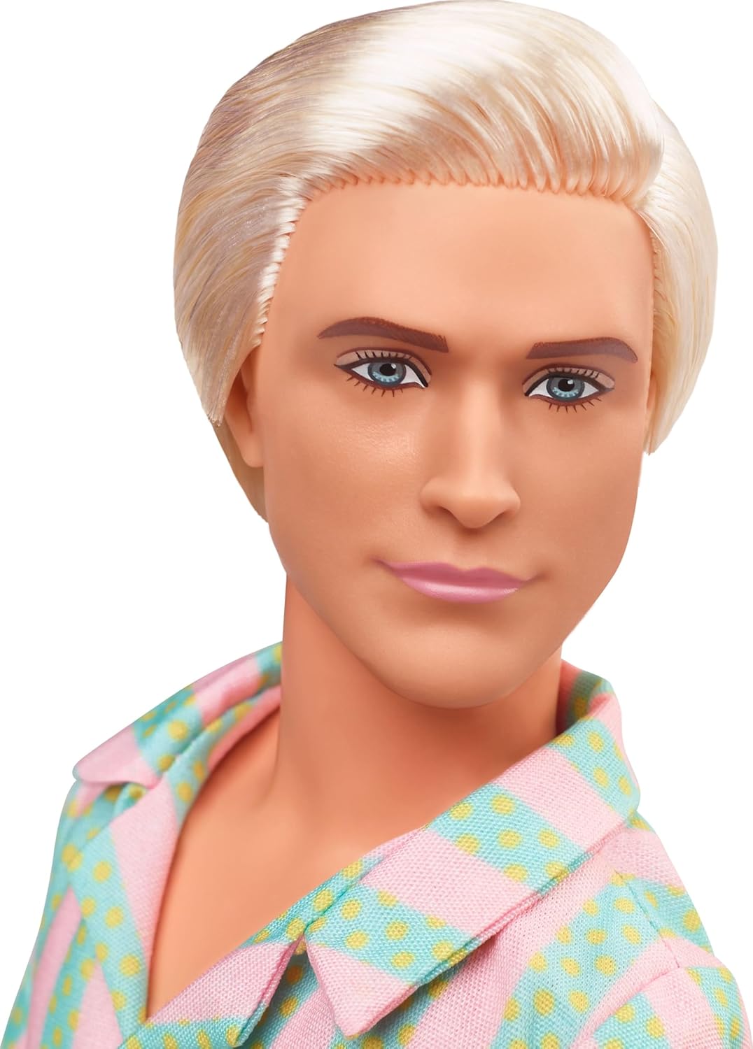 Poupée Barbie Le Film Ken dans un ensemble de plage rayé rose pastel et vert menthe