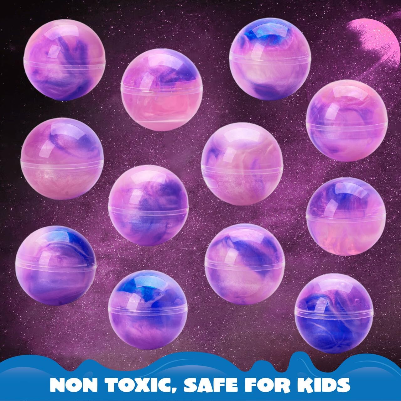 JOYIN Lot de 24 boules de slime galaxie extensibles, non collantes, sans gâchis, jouets sensoriels sûrs et non toxiques pour enfants, idéaux pour les anniversaires, les vacances et les récompenses en classe