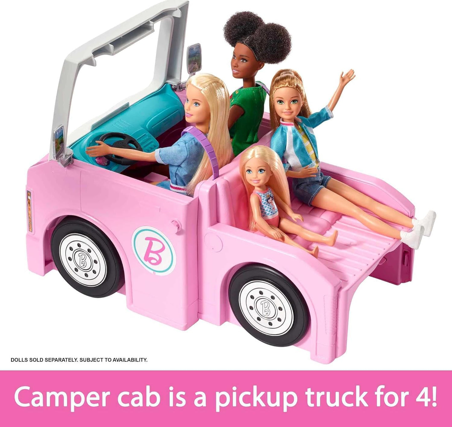 Barbie DreamCamper 3 in 1 + Barbie “It Takes Two” Malibu Camping Playset Bundle Set regalo Avventura all'aria aperta, dai 3 anni in su