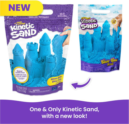 Kinetischer Sand, 1,13 kg blauer Spielsand, wiederverschließbarer Beutel