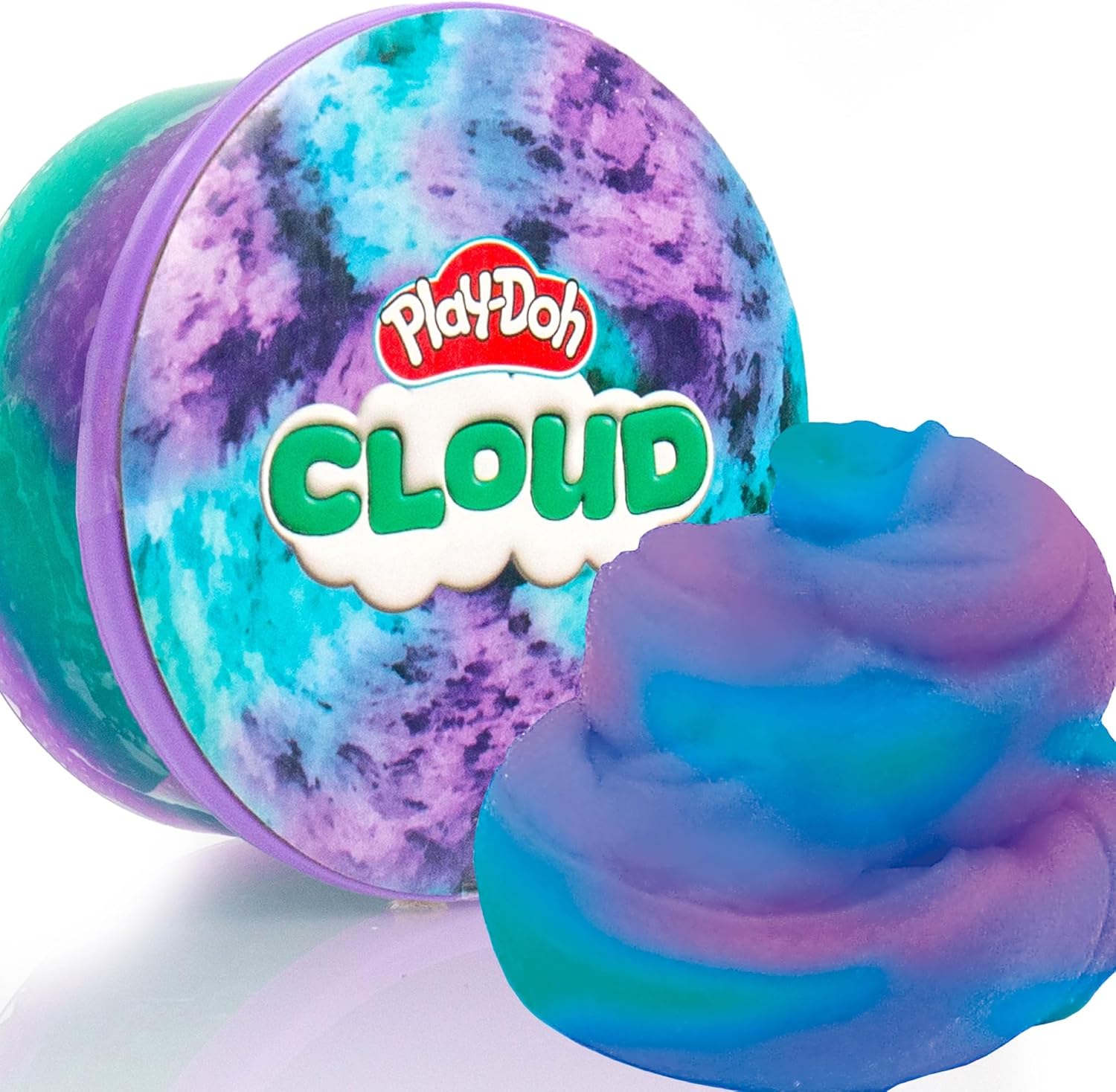 Play-Doh Cloud – Parfum framboise violet et bleu sarcelle, boîte refermable de 170 g