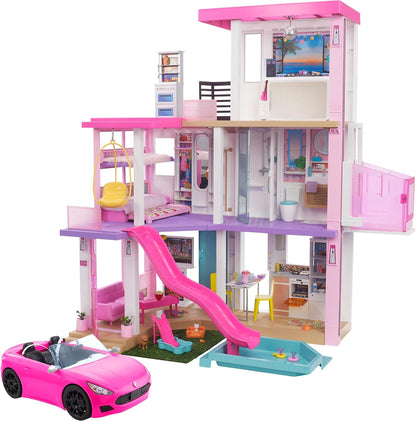 Barbie – DreamHouse XL Puppenhaus + rosa Barbie-Auto