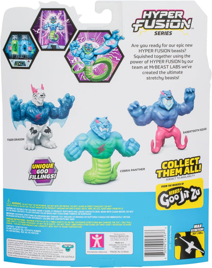 MrBeast Lab – Hyper Fusion Stretchy Hero Cobra Panther 5 (12,7 cm), mit Glibber gefüllte Actionfigur, dehnbar bis zum Dreifachen ihrer Größe