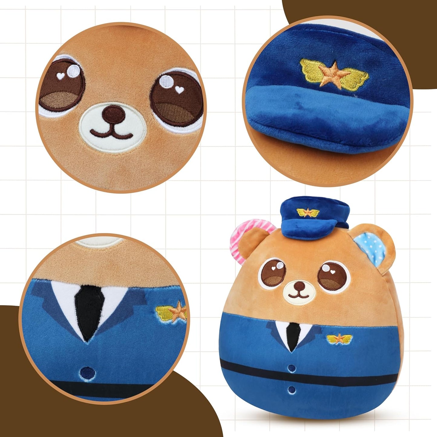 Squishmallows - Ours policier d'Easfan