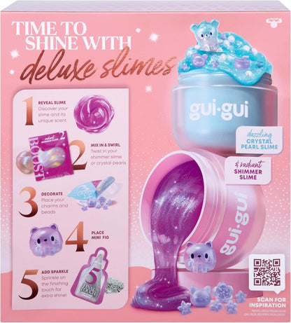 Gui Gui Scented Shimmer Deluxe Duo Pack, 2 schillernde Schleime, 5-stufige DIY-Anpassung, wiederverwendbarer Behälter, ASMR-Erlebnis
