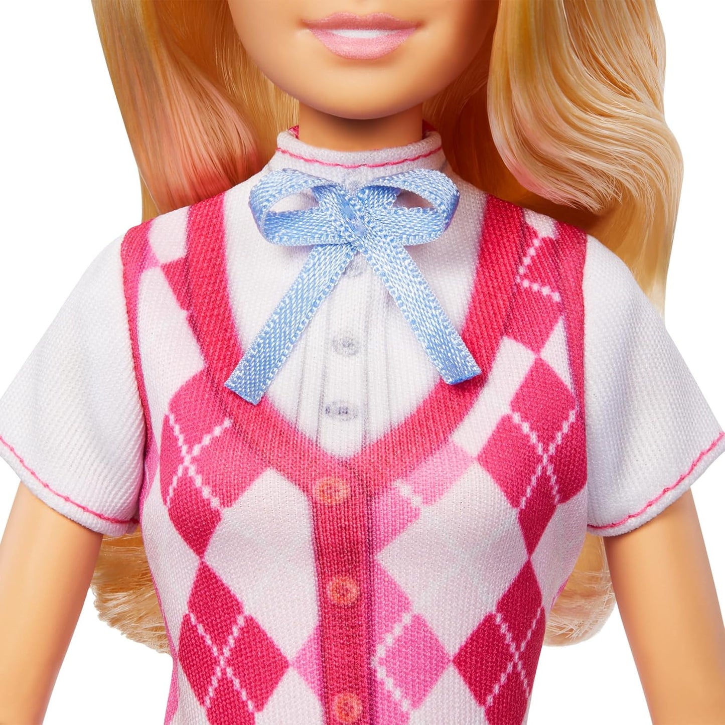 Barbie „Malibu“-Puppe in rosa Argyle-Reitweste, Hose, Stiefeln und Helm