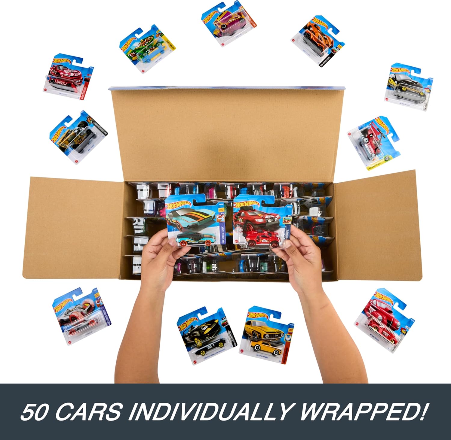 Hot Wheels 50er-Pack mit Druckgussautos, Lastwagen und Lieferwagen