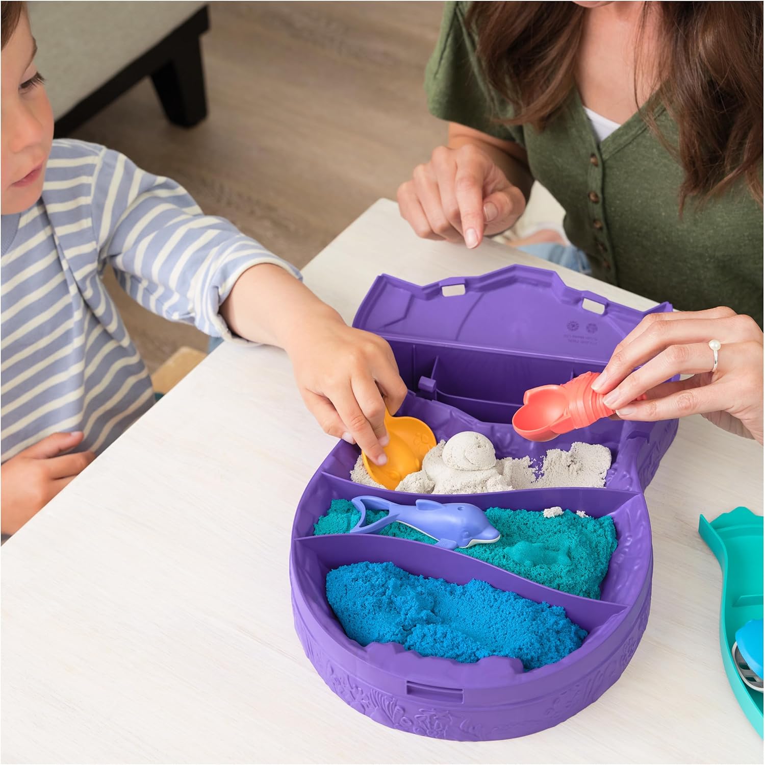 Kinetischer Sand, Project Planet Deep Sea mit 680 g Spielsand und Meereslebewesen-Werkzeugen