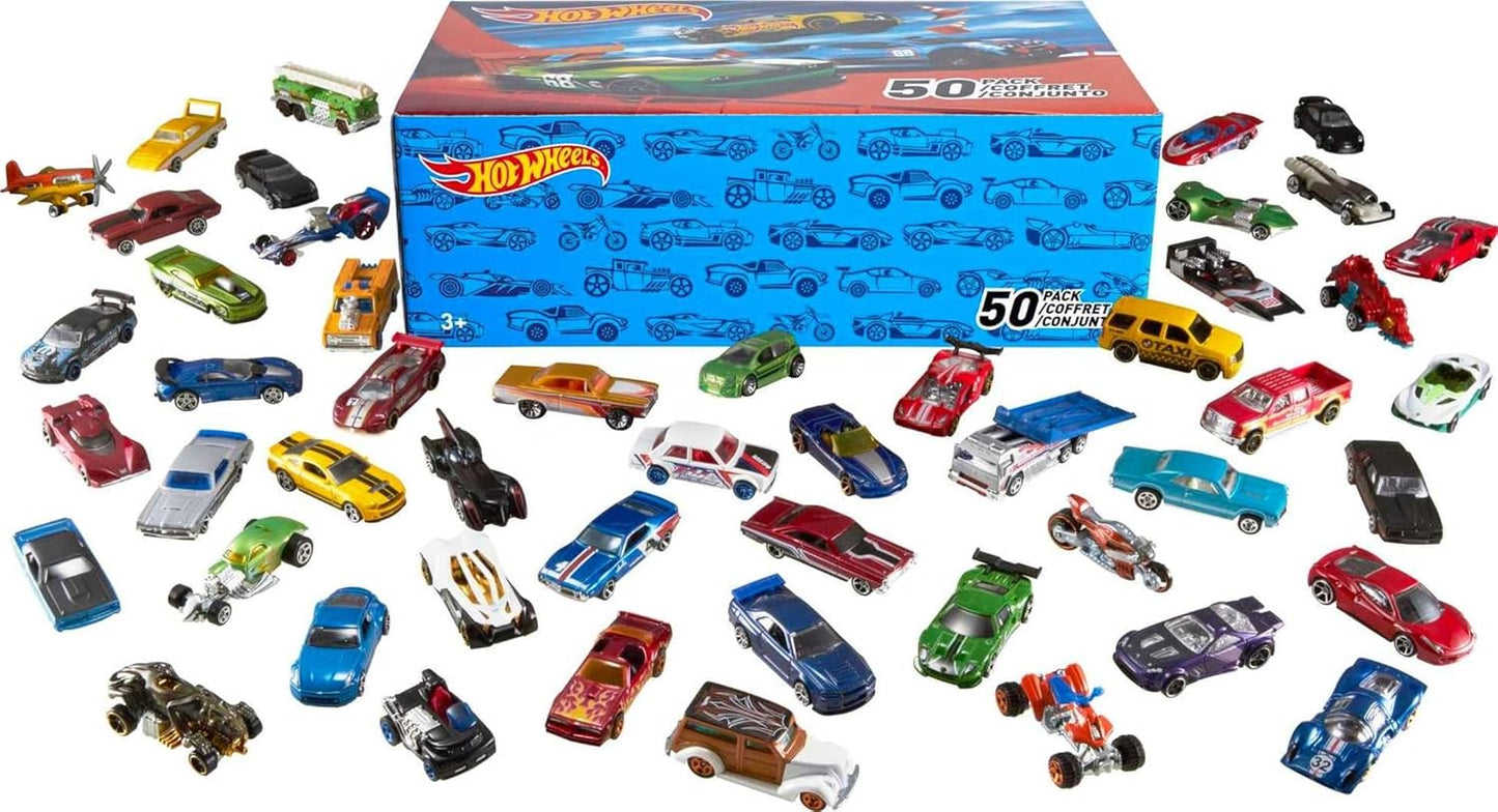 Hot Wheels 50er-Pack mit Druckgussautos, Lastwagen und Lieferwagen