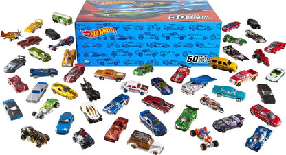 Hot Wheels 50er-Pack mit Druckgussautos, Lastwagen und Lieferwagen