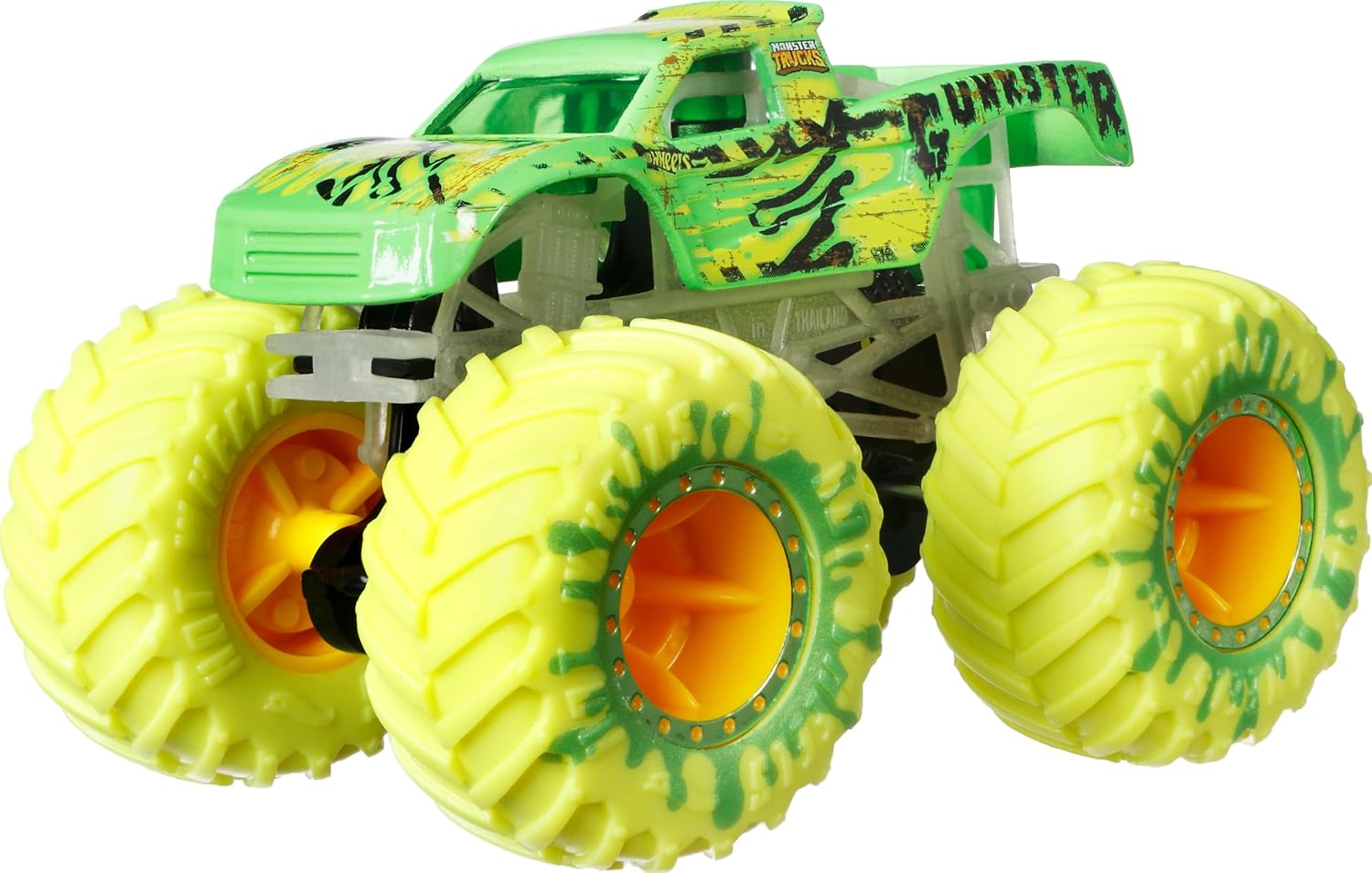 Veicoli Hot Wheels Monster Truck che si illuminano al buio, confezione da 10