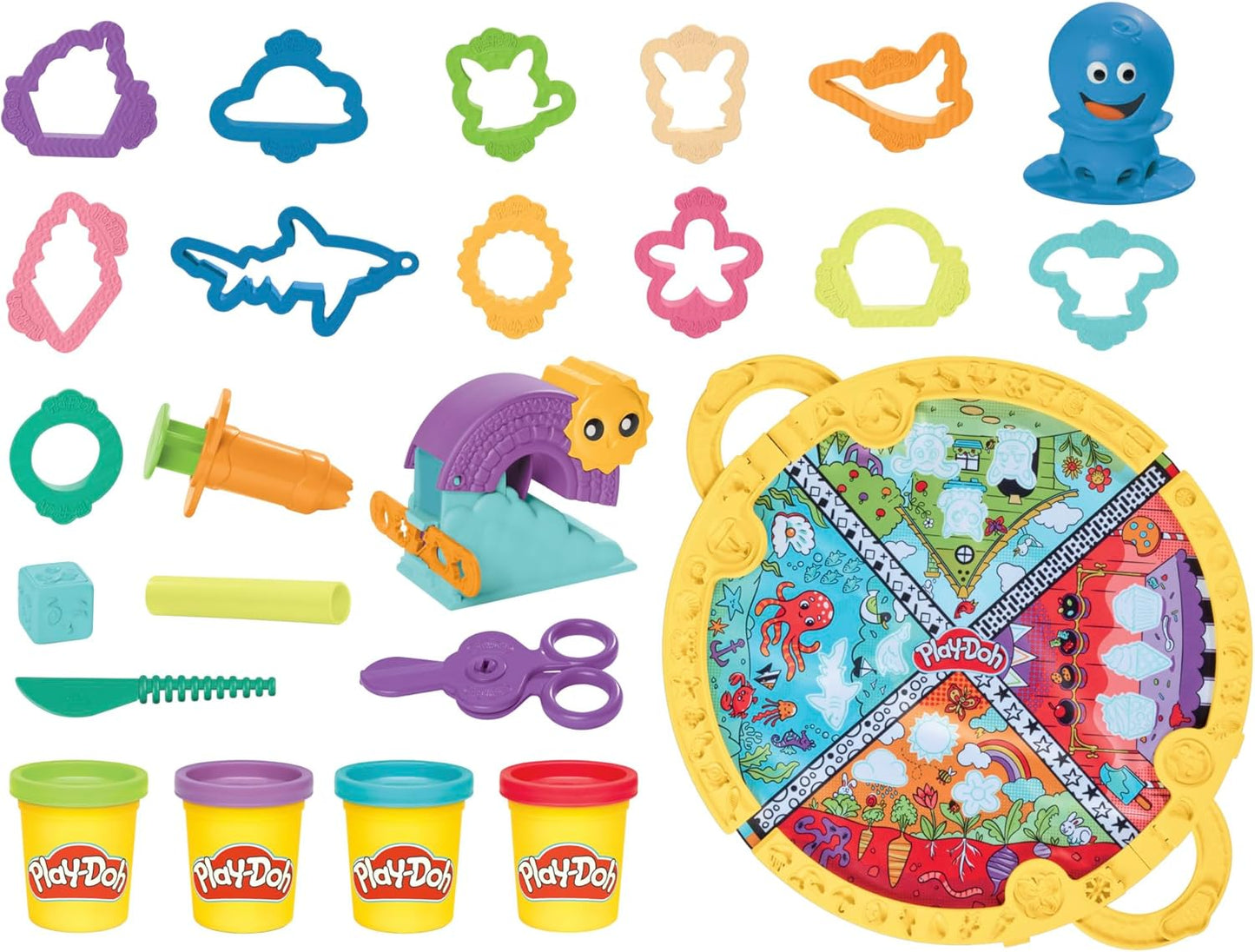 Play-Doh Fold & Go Spielmatten-Starterset Tragbares Kunst- und Bastelset für Kinder ab 3 Jahren