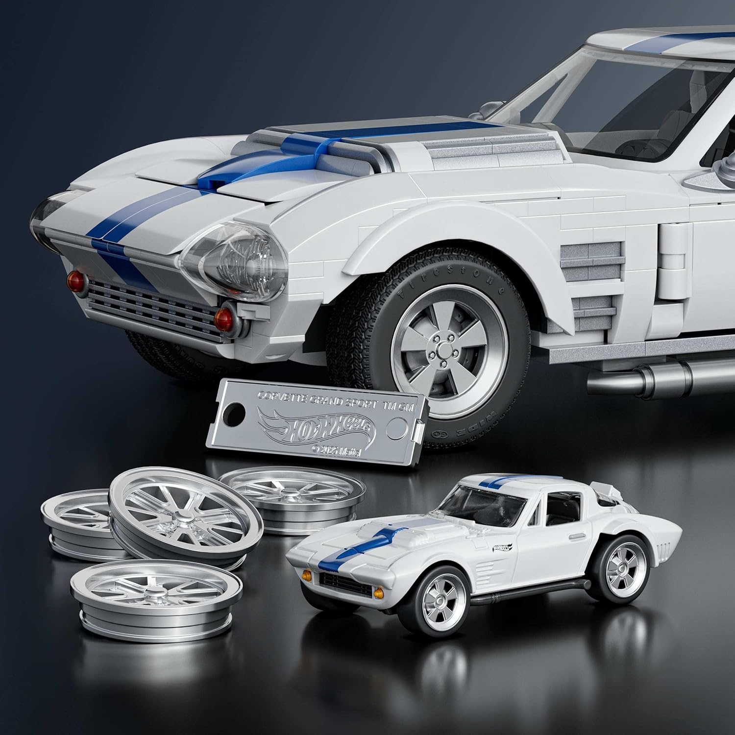 Mattel Brick Shop Hot Wheels Elite Series Corvette Grand Sport Ensemble de construction (918 pièces)