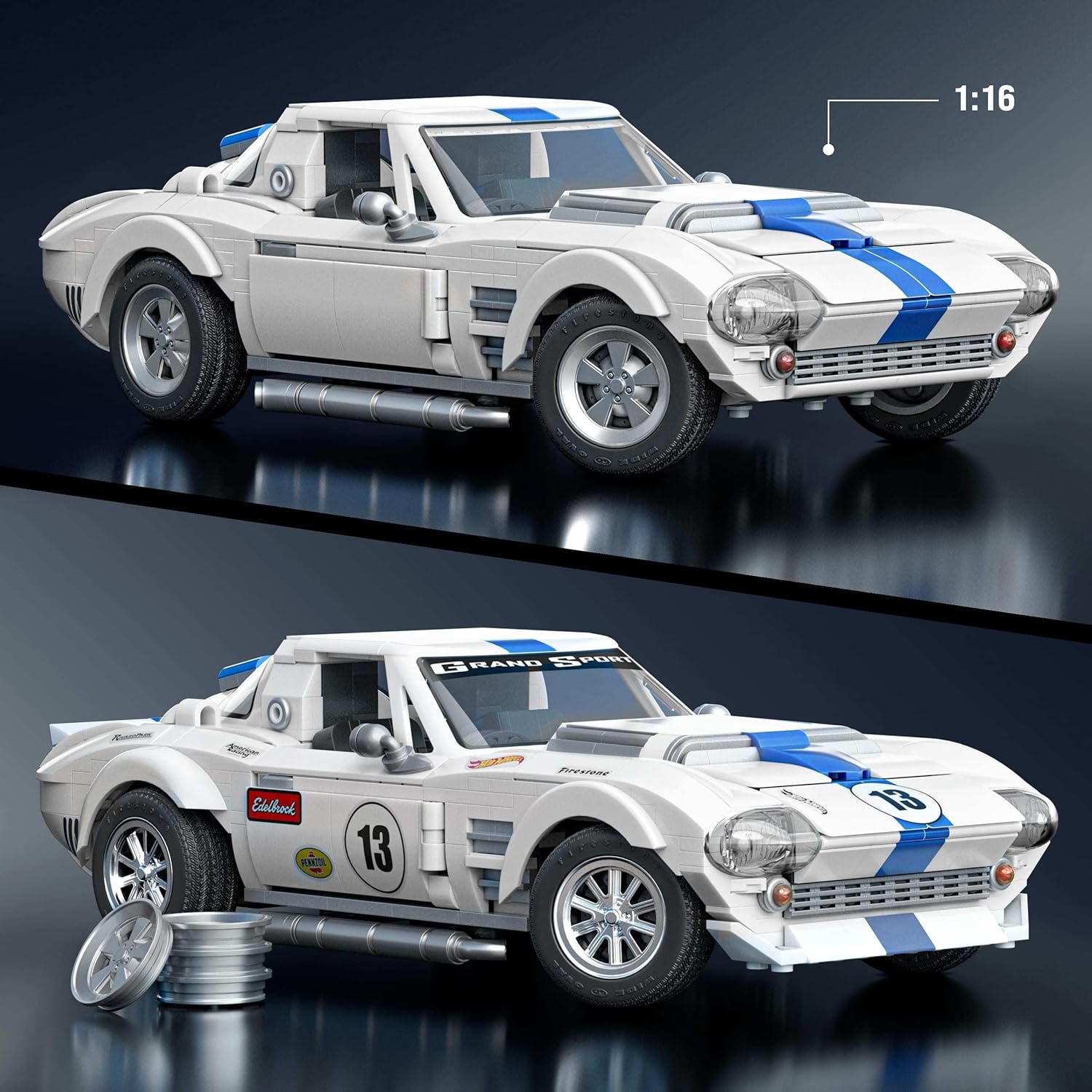 Mattel Brick Shop Hot Wheels Elite Series Corvette Grand Sport Ensemble de construction (918 pièces)