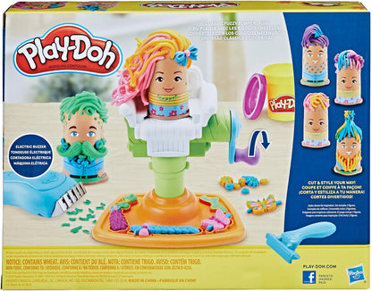 Play-Doh Buzz ’n Cut Fuzzy Pumper Barber Shop-Set, elektrischer Summer und 5 Farben, ab 3 Jahren