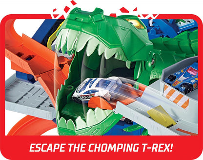 Hot Wheels City Ultimate Garage Track Set avec T-Rex et 2 voitures
