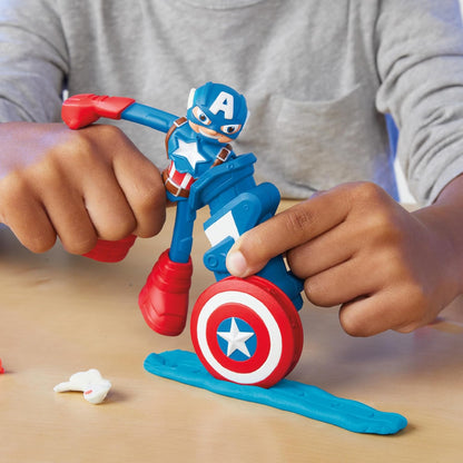 Play-Doh Marvel Hero Adventure Playset Capitan America, Pantera Nera e Spider-Man per bambini dai 4 anni in su