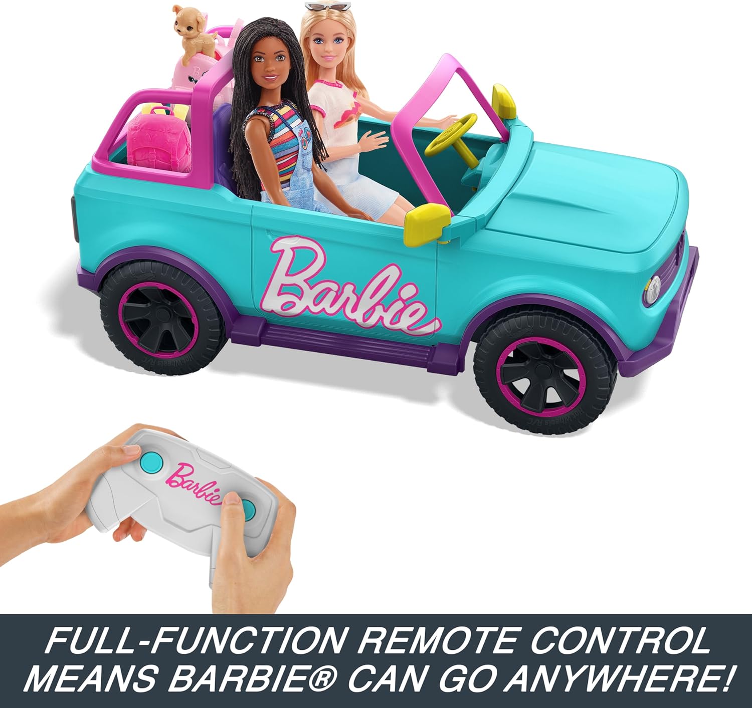Hot Wheels Barbie RC SUV ferngesteuertes rosa Fahrzeug für Barbie-Puppen ab 3 Jahren