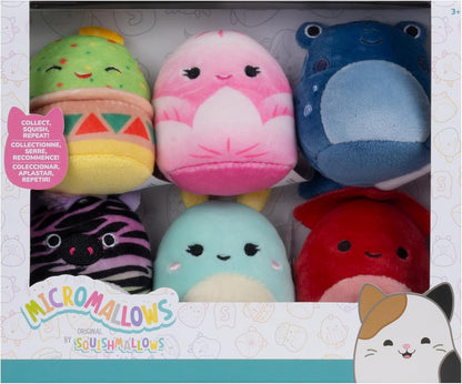 Squishmallows Micromallows Plüsch 6er-Pack (Altman, Connie, Gideon, Safiyah, Elin, Agnolo)