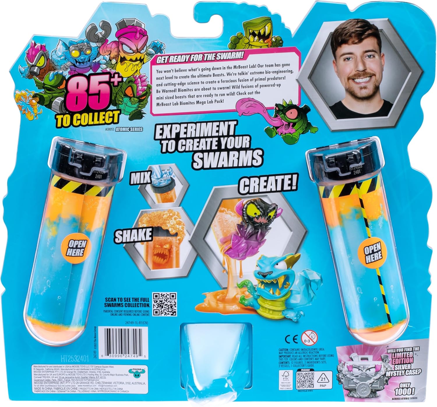 MrBeast Lab Swarms Atomic Series 12er-Pack – Night Fright Panther Edition Mischen, schütteln und entfesseln Sie 12 Mikrobestien!