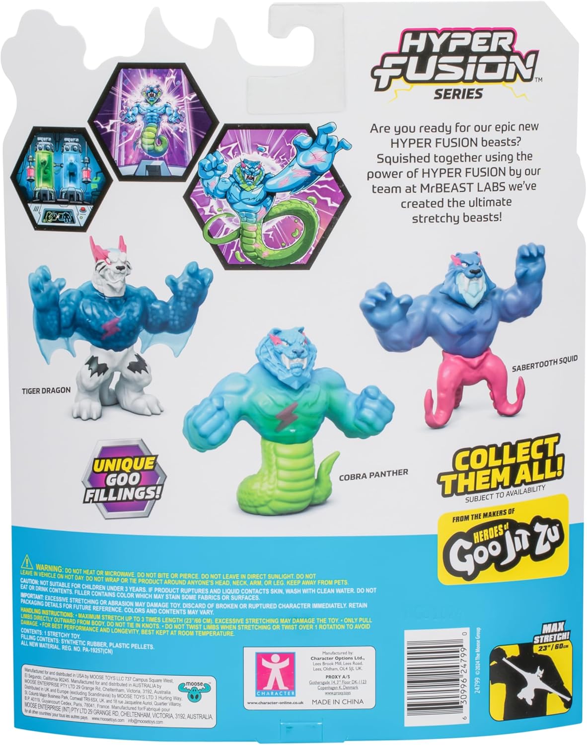 MrBeast Lab – Hyper Fusion Stretchy Hero Tiger Dragon 5 (12,7 cm) Actionfigur mit Schleim, die bis zu 3 × ihrer Größe wächst