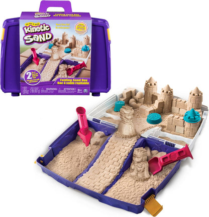 Kinetischer Sand, faltbarer Sandkasten mit 907 g Spielsand, 7 Formen und Werkzeugen
