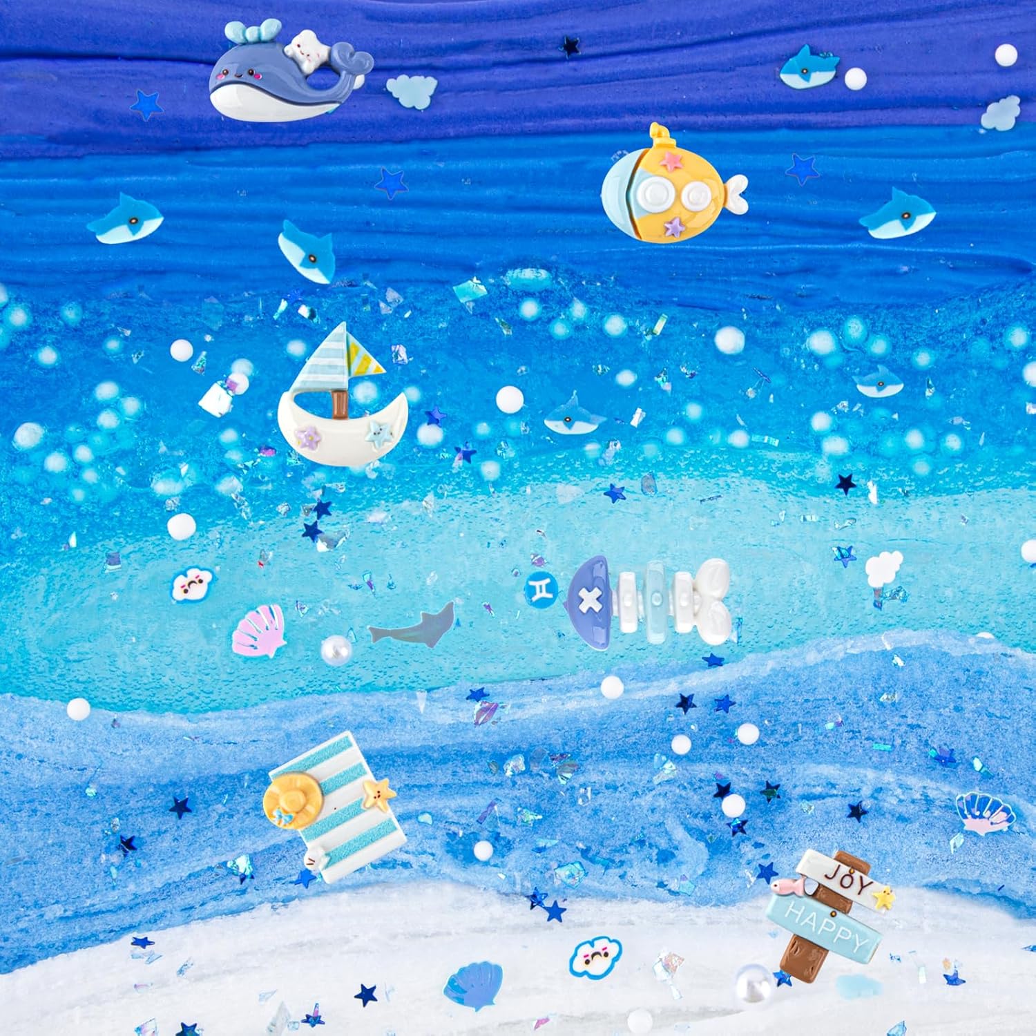 6er-Pack Blue Ocean Slime Kit Butter-, Wolken- und klare Kristalltexturen 360 ml Gesamtalter 4–12