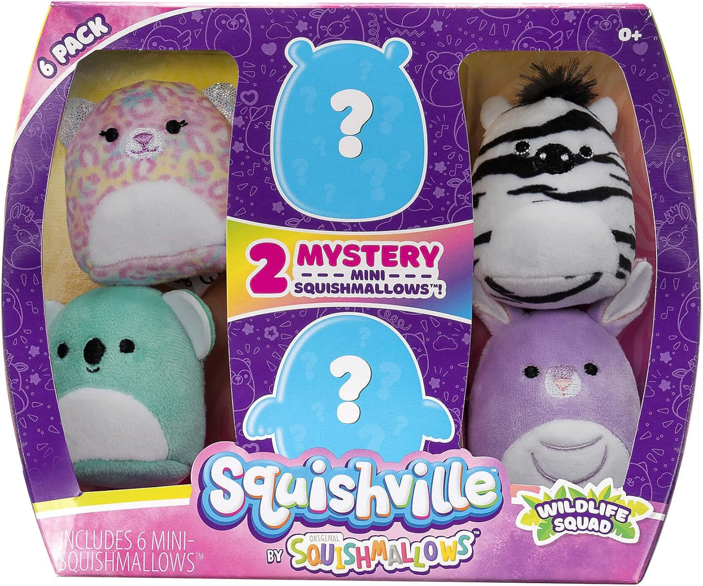 Squishmallows Micromallows Wildlife Squad-Charaktere – Enthält Michaela und Kiki sowie vier Mystery-Figuren – unwiderstehlich weicher, farbenfroher Plüsch