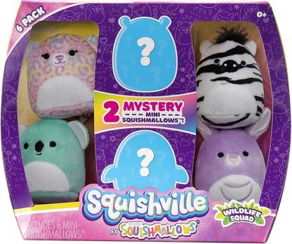 Squishmallows Micromallows Wildlife Squad-Charaktere – Enthält Michaela und Kiki sowie vier Mystery-Figuren – unwiderstehlich weicher, farbenfroher Plüsch