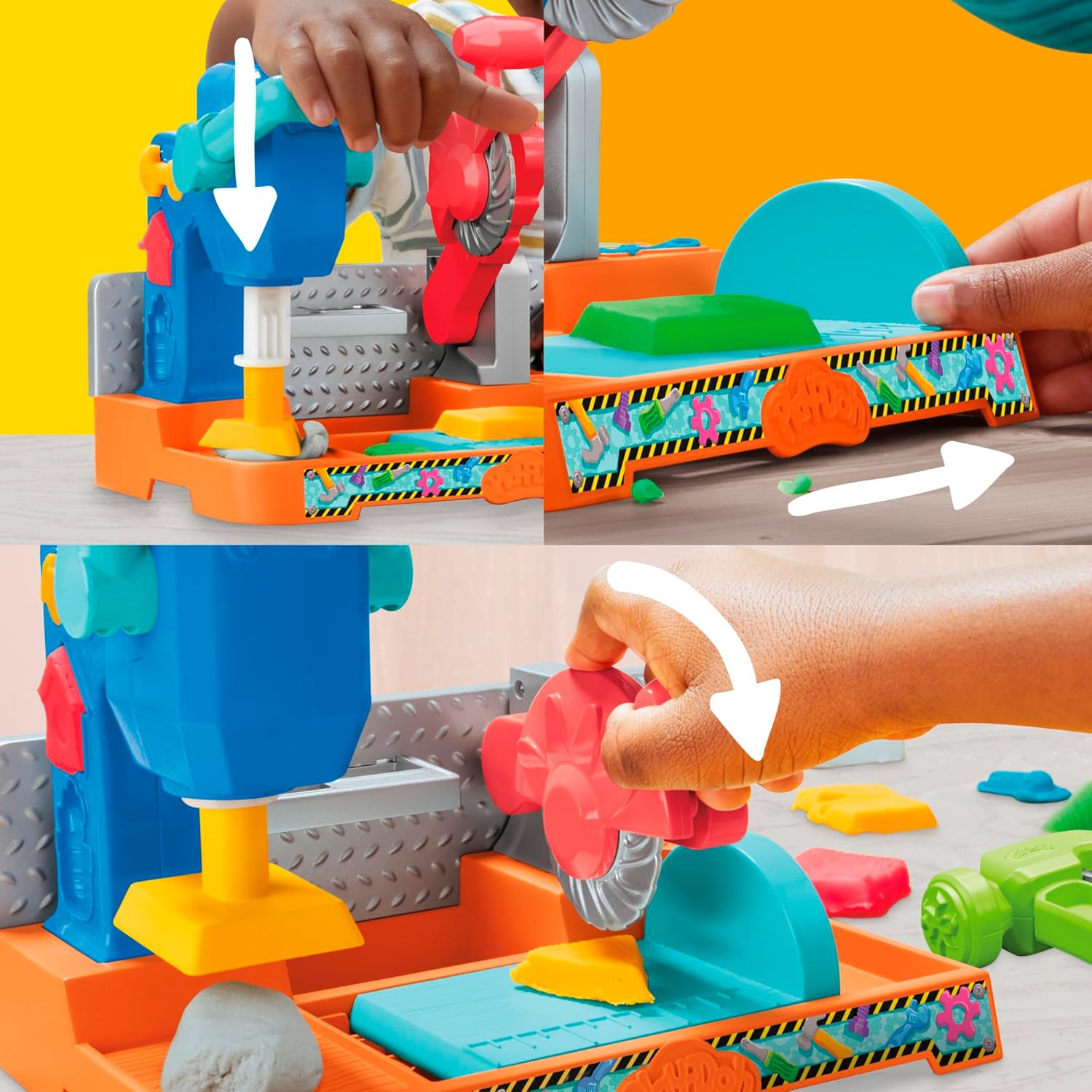 Play-Doh Stempel- und Sägewerkzeugbank, Spielset, Bauwerkstatt für Kinder ab 3 Jahren