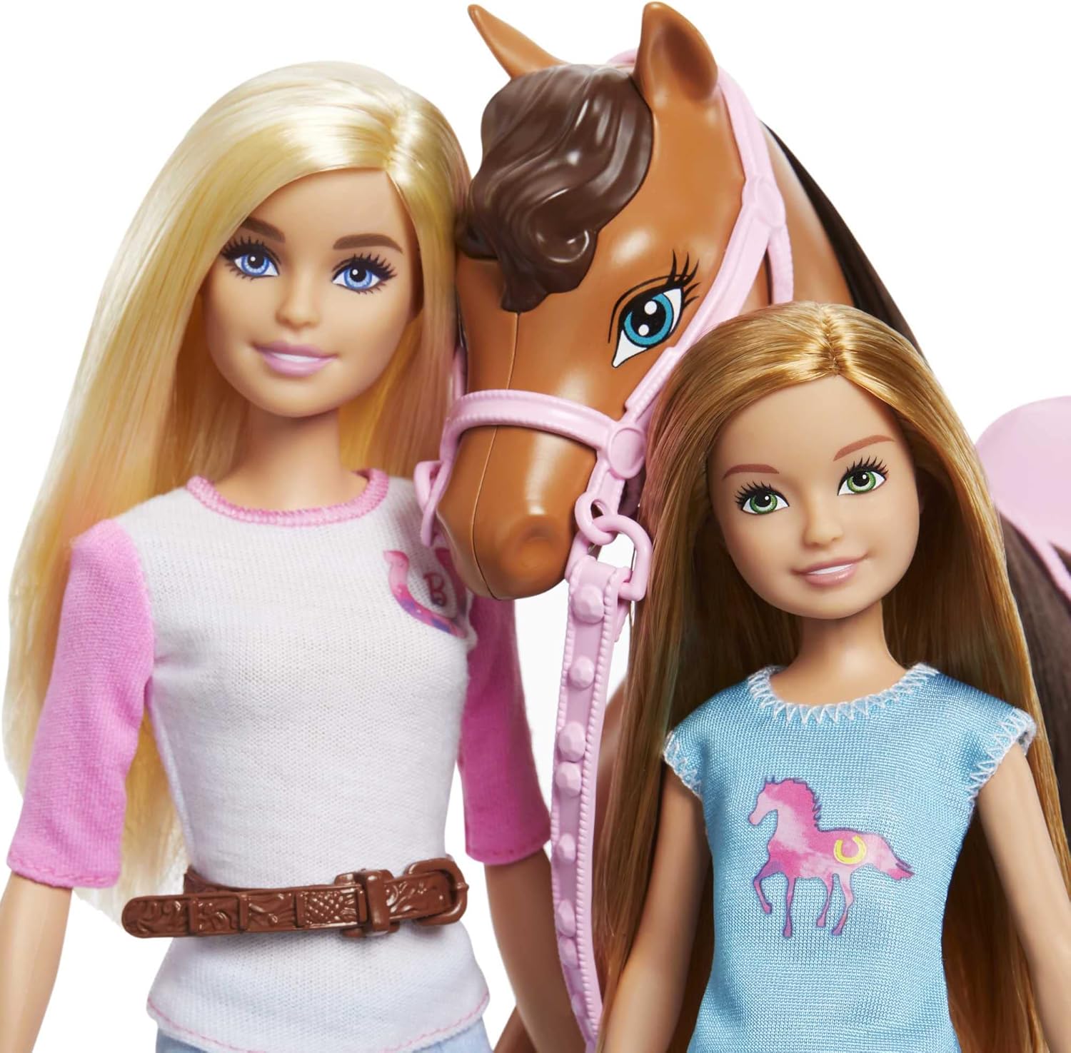 Barbie Stacie Sisters on Horse Spielset 2 Puppen mit Pferd und Sattel ab 3 Jahren