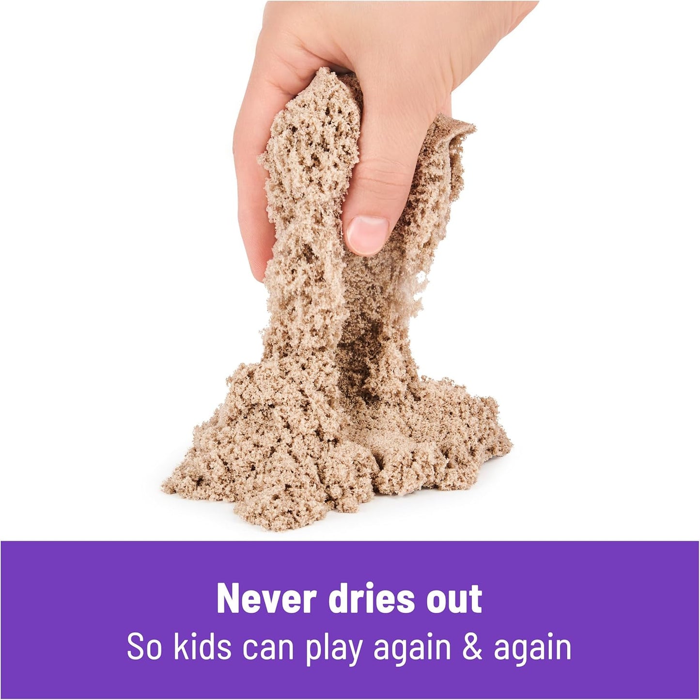 Kinetischer Sand, faltbarer Sandkasten mit 907 g Spielsand, 7 Formen und Werkzeugen