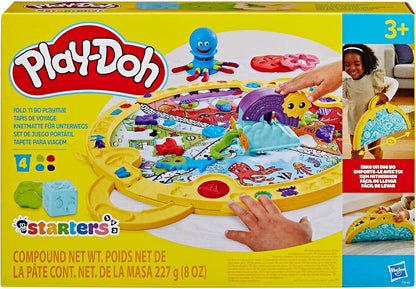 Play-Doh Fold & Go Spielmatten-Starterset Tragbares Kunst- und Bastelset für Kinder ab 3 Jahren