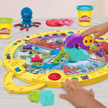 Play-Doh Fold & Go Spielmatten-Starterset Tragbares Kunst- und Bastelset für Kinder ab 3 Jahren