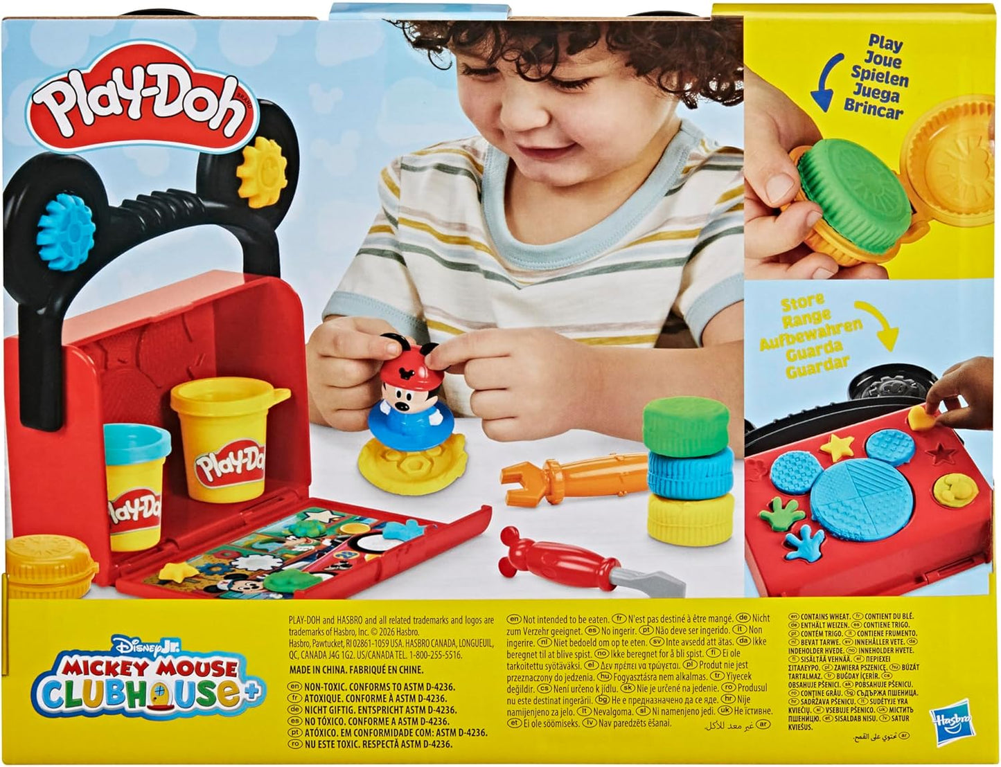 Play-Doh Disney Junior Mickey Mouse Clubhouse On-The-Go-Garage-Spielset Mickey Mouse Kunst- und Bastelset für Kinder ab 2 Jahren